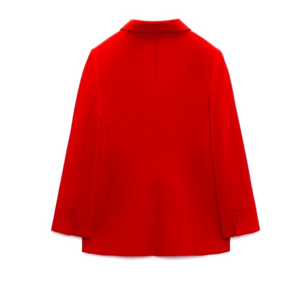 NWT ZARA 2 Pieces SET. Red Double Breasted Buttoned Blazer And Pants. - Picture 5 of 16